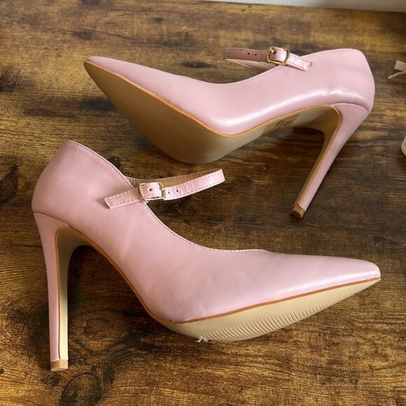 JG Athena Pastel Pink Pointed Toe Crossover Strap Heels - Picture 2 of 14